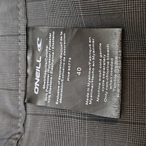 O'Neill Crossover Shorts Size 40 Gray Plaid - Picture 6 of 16